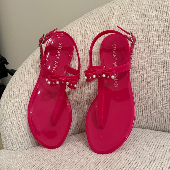 Stuart Weitzman Shoes - Stuart Weitzman Fuchsia Sandals with Pearl Accents